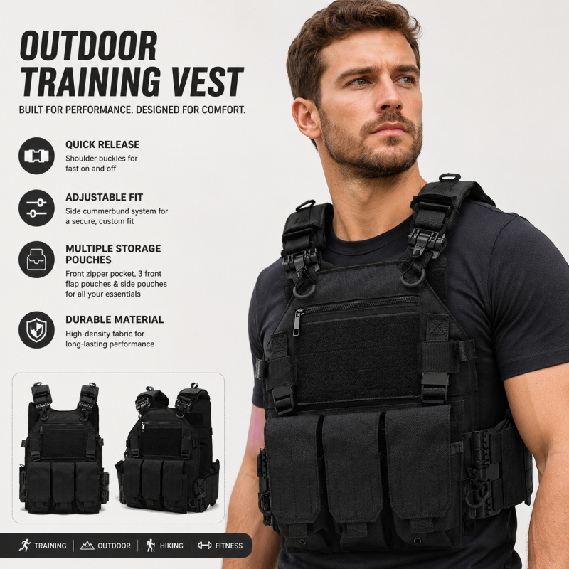Outdoor Hunting Magazines - 전술 조끼 폴리에스터 캐리어, 트리플 탄창