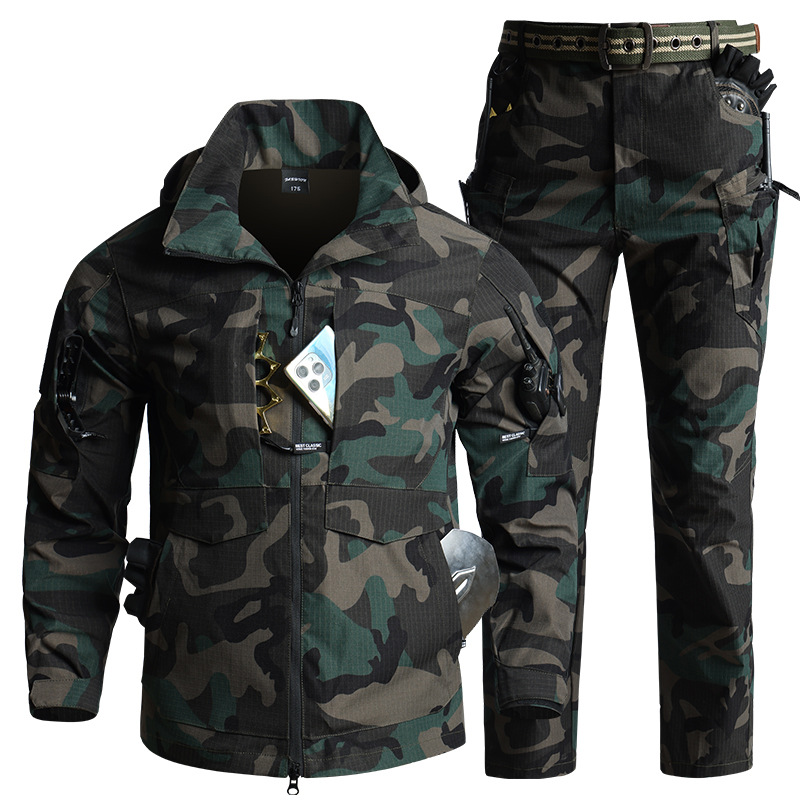Men'S Outdoor Hunting Jacket - 남성용 카모플라주 전술 장비 세트 후드형