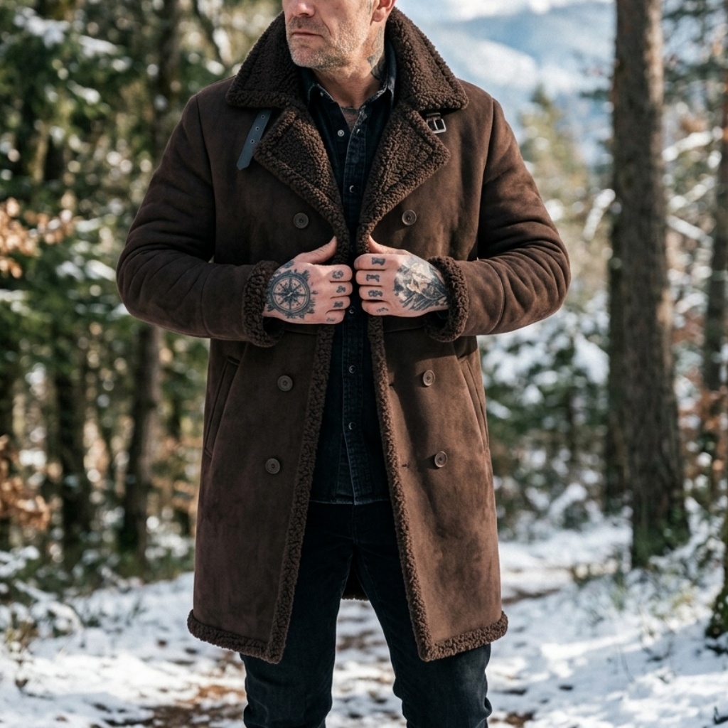 남성용 인조 스웨이드 퍼 안감 겨울 재킷 방풍 더블 브 - Men'S Outdoor Hunting Jacket 리뷰 및 가격