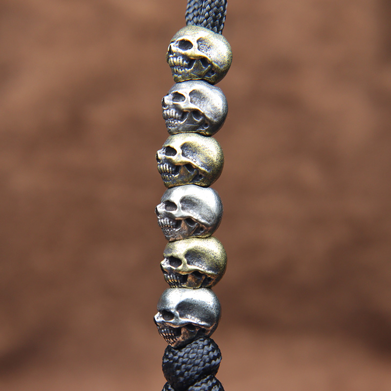 미니 해골 머리 황동 칼 비즈 매는 밧줄 펜던트 쥬얼리 - Paracord Survival Bracelet 리뷰 및 가격